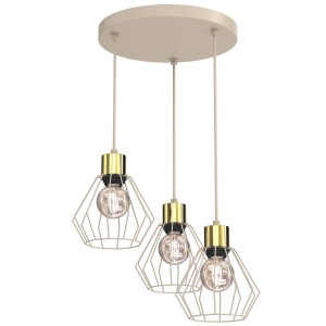 Lampa wisząca Parkla basket beige-gold 3xE27 / 8852