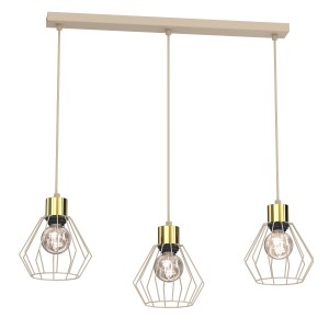 Lampa wisząca Parkla basket beige-złoty 3xE27 / 8853