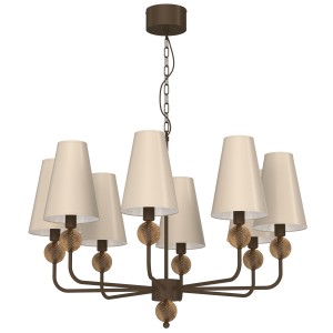 Lampa żyrandol Grenada brown/amber (shade: 2990) 8xE14  /  9072