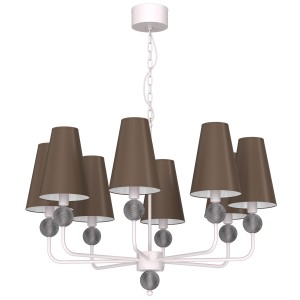 Lampa żyrandol Grenada cashmere/graphite (shade: 2991)  8xE14  /  9074