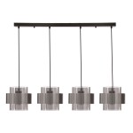 Spiega lampa wisząca czarny+satyna nikiel 4x60W E27 klosz dymiony