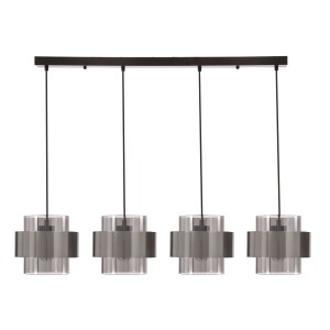 Spiega lampa wisząca czarny+satyna nikiel 4x60W E27 klosz dymiony