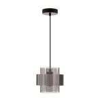 Spiega lampa wisząca czarny+satyna nikiel 1x60W E27 klosz dymiony