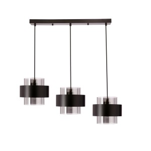Spiega lampa wisząca czarny 3x60W E27 klosz dymiony