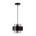 Spiega lampa wisząca czarny 1x60W E27 klosz dymiony