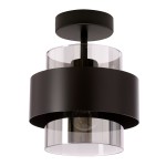 Spiega lampa sufitowa czarny 1x60W E27 klosz dymiony