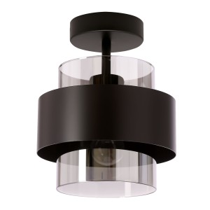 Spiega lampa sufitowa czarny 1x60W E27 klosz dymiony