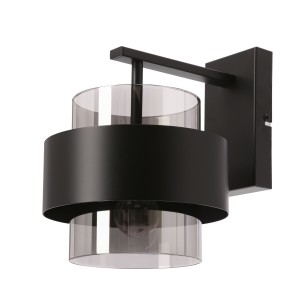 Spiega lampa kinkiet czarny 1x60W E27 klosz dymiony