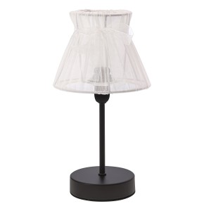 SIGALEA lampka stołowa czarny 1x40W E14 abażur biały