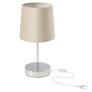 SALLY lampka stołowa chromowy 1x40W E14 abażur brązowy