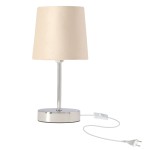 SALLY lampka stołowa chromowy 1x40W E14 abażur beżowy