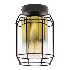 JONERA lampa sufitowa czarny 1x40W E27 klosz złoty