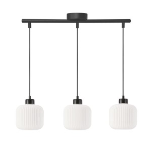 ESTILO lampa wisząca czarny 3x40W E27 klosz biały