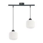 ESTILO lampa wisząca czarny 2x40W E27 klosz biały