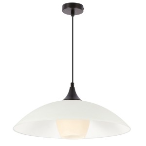DUETTO lampa wisząca czarny 1x40W E27 klosz biały+beżowy