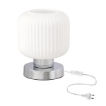 CROMADO lampa stołowa chromowy 1x60 E27 klosz biały