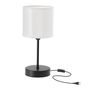 BETA lampka stołowa czarny 1x40W E14 abażur biały błyszczący