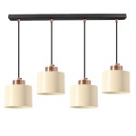 ALORA lampa wisząca czarny 4x60W E27 klosz biały