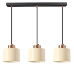 ALORA lampa wisząca czarny 3x60W E27 klosz biały
