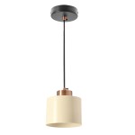 ALORA lampa wisząca czarny 1x60W E27 klosz  biały