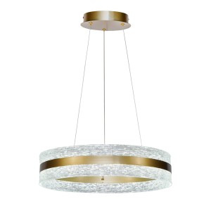 CASTILLO 60 lampa wisząca złoty 35W LED 3000, 4500, 6500K kryształki bezbarwne