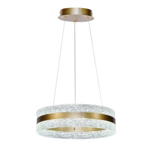 CASTILLO 40 lampa wisząca złoty 24W LED 3000, 4500, 6500K kryształki bezbarwne