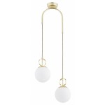 LAMPA WISZĄCA MORENA ZŁOTA & BIAŁA 2xE14 /  62663