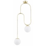 LAMPA WISZĄCA VENON PRO ZŁOTA & BIAŁA 2xE14 /  62663