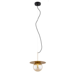 LAMPA WISZĄCA ALFA RISHA ZŁOTA & CZARNA 1xE27 /  61549