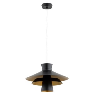 LAMPA WISZĄCA ALFA CELESTE CZARNA & ZŁOTA 1xE27 / 61652