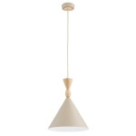 LAMPA WISZĄCA ALFA FERYT BEŻOWA & DREWNIANA 1xE27 / 61596