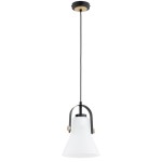 LAMPA WISZĄCA ALFA ASARI CZARNA & BIAŁA & DREWNIANA 1xE27 / 61637