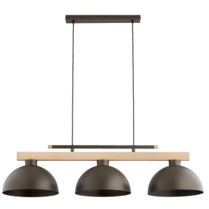 LAMPA WISZĄCA ALFA VERTA MET DREWNIANA 3xE27 /  62625
