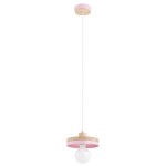 LAMPA WISZĄCA ALFA LARSO BIG DREWNIANA & RÓŻOWA 1xE27  /  61595