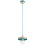 LAMPA WISZĄCA ALFA LARSO BIG DREWNIANA & MIĘTOWA 1xE27  /  61594