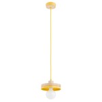 LAMPA WISZĄCA ALFA LARSO BIG DREWNIANA & ŻÓŁTA 1xE27  /  61593