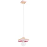 LAMPA WISZĄCA ALFA MIKO DREWNIANA & RÓŻOWA 1xE27  / 61592