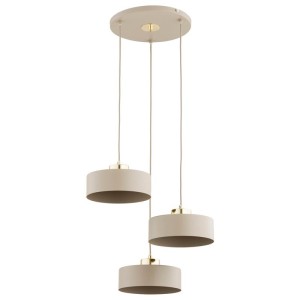 LAMPA WISZĄCA ALFA SELIA BEŻOWA PLAFON 3xE27  / 62622