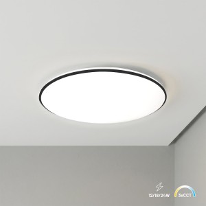 Plafon Hugo 12-18-24W 3CCT IP54 Czarny