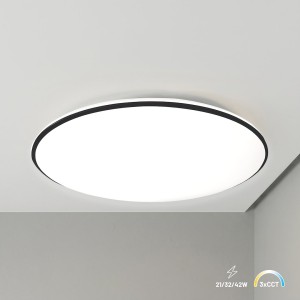 Plafon Hugo 21-32-42W 3CCT IP54 Czarny