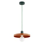 LAMPA WISZĄCA ALFA LITO CEGLASTA & ZIELONA 1xE27 / 61538