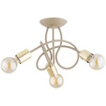 LAMPA SUFITOWA ALFA HOSSA MIX BEŻOWA & ZŁOTA 3xE27 /  62606