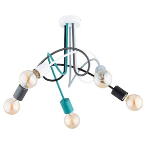 LAMPA SUFITOWA ALFA TANGO WIELOKOLOROWA DUO 5xE27 / 63393