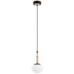LAMPA WISZĄCA ALFA CERES DREWNIANA & CZARNA 1xE14 / 61521