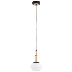 LAMPA WISZĄCA ALFA CERES DREWNIANA & CZARNA 1xE14 / 61521