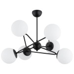 LAMPA WISZĄCA ALFA RESTO CZARNA & BIAŁA 6xE14 / 63378