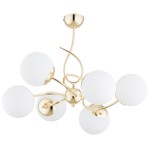 LAMPA SUFITOWA ALFA TORNADO ZŁOTA & BIAŁA 6xE14 / 63380