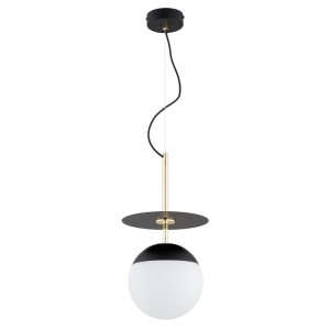 LAMPA WISZĄCA ALFA QEENCY 200 FLO CZARNA & BIAŁA & ZŁOTA 1xE27 / 61500