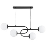 LAMPA WISZĄCA ALFA NARI CZARNA & BIAŁA 4xE14 / 63372