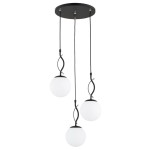 LAMPA WISZĄCA ALFA PANDA CZARNA & BIAŁA & ZŁOTA 3xE14 / 62582